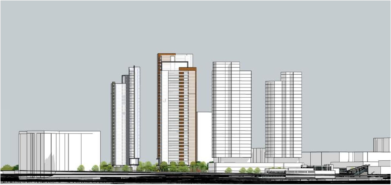 Rendering of building from page 5 of the file '2023-12-21 - Urban Design Review Drawing Package - D02-02-22-0025'
