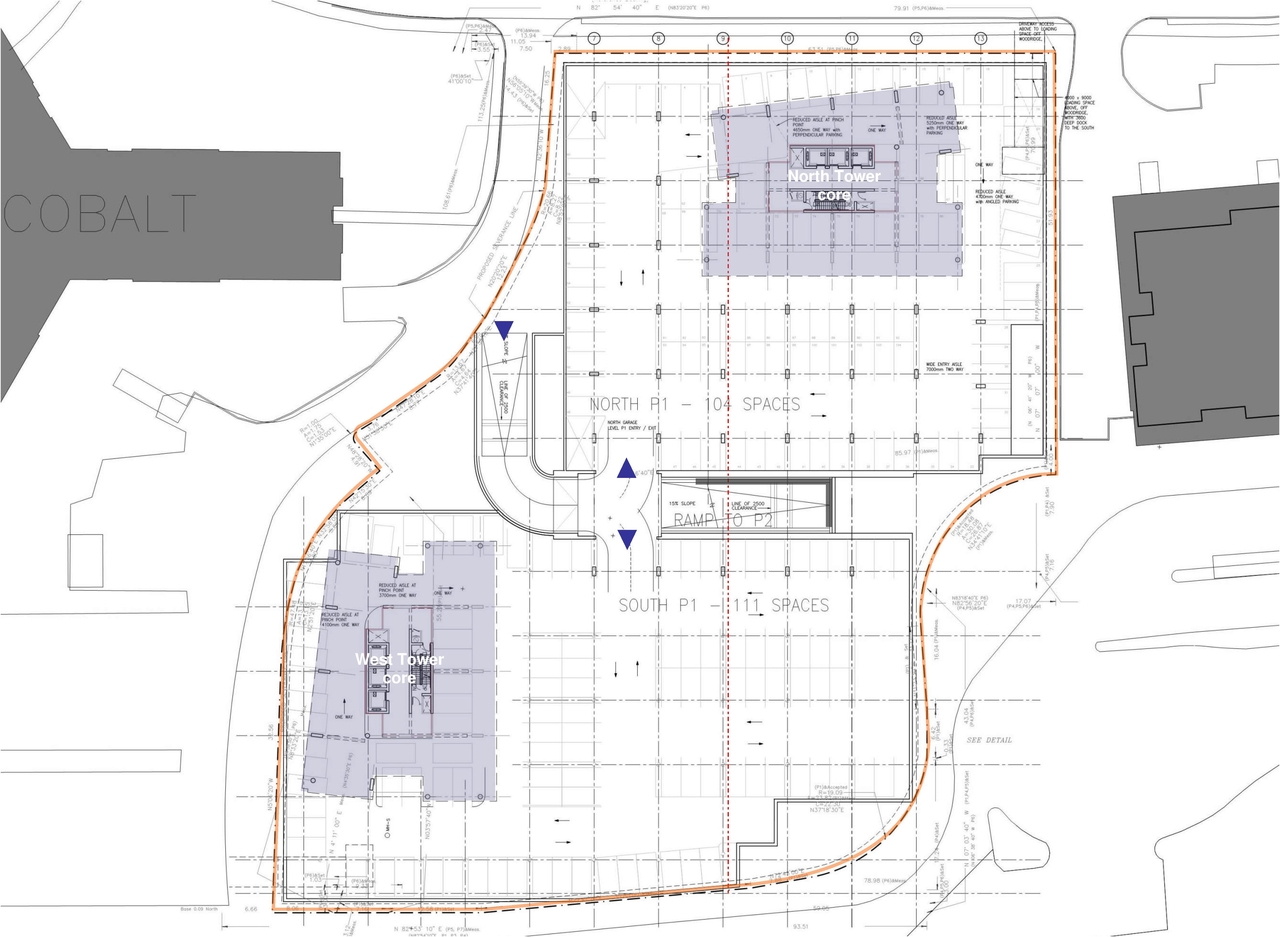 Construction site plan for project from page 26 of the file '2023-12-21 - Urban Design Review Drawing Package - D02-02-22-0025'