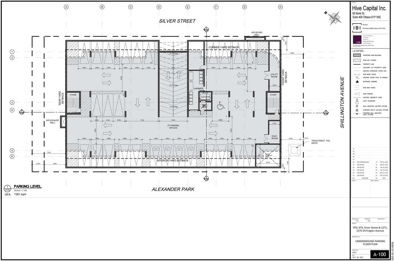 Floor plan for project from page 1 of the file '2023-11-01 - Underground Parking Floor Plan - D02-02-22-0026'