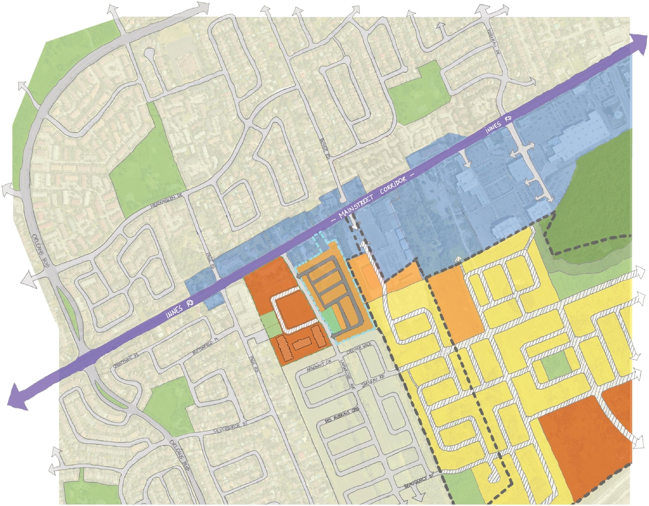 Construction site plan for project from page 6 of the file '2023-01-13 - Urban Design Brief - D02-02-22-0035'