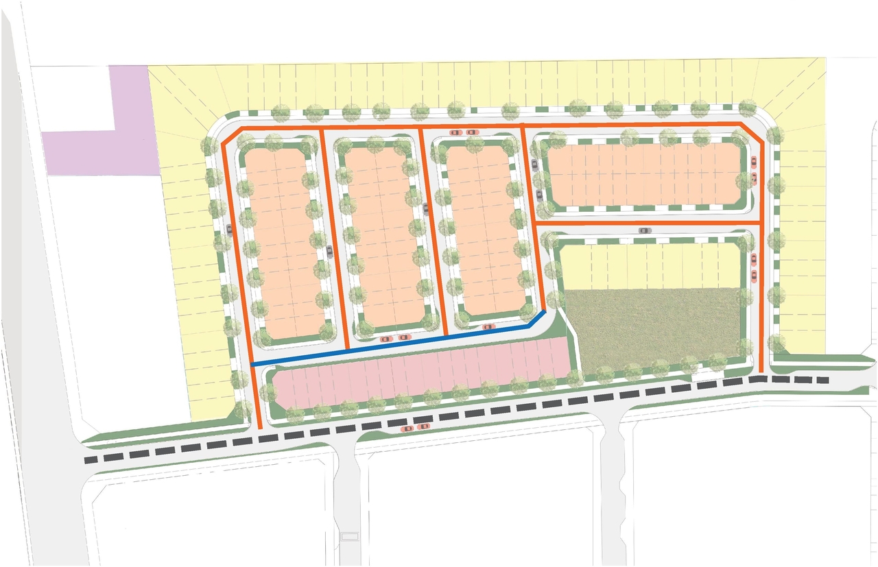 Construction site plan for project from page 31 of the file '2023-01-13 - Urban Design Brief - D02-02-22-0035'