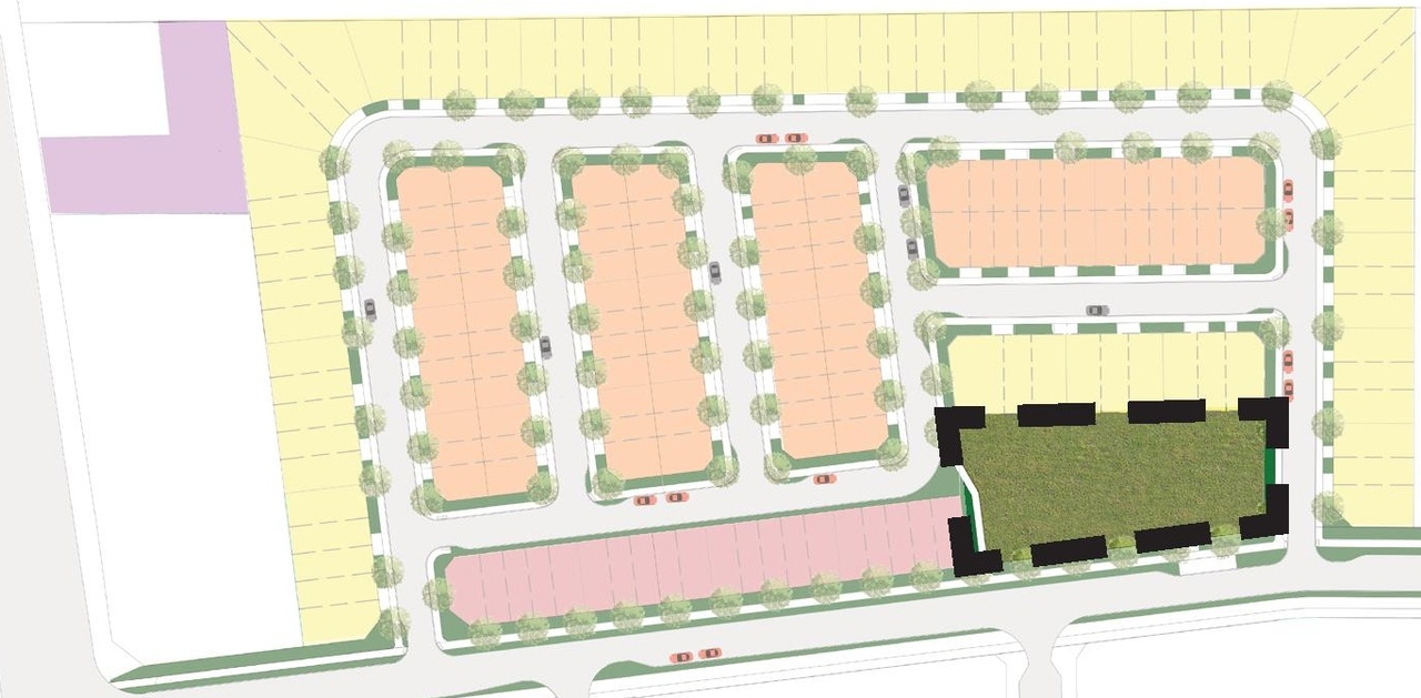 Construction site plan for project from page 38 of the file '2023-01-13 - Urban Design Brief - D02-02-22-0035'