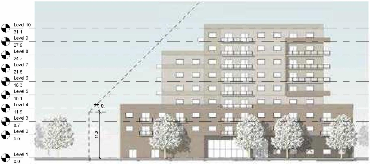 Rendering of building from page 33 of the file '2022-09-29 UDRP Submission D02-02-22-0038'