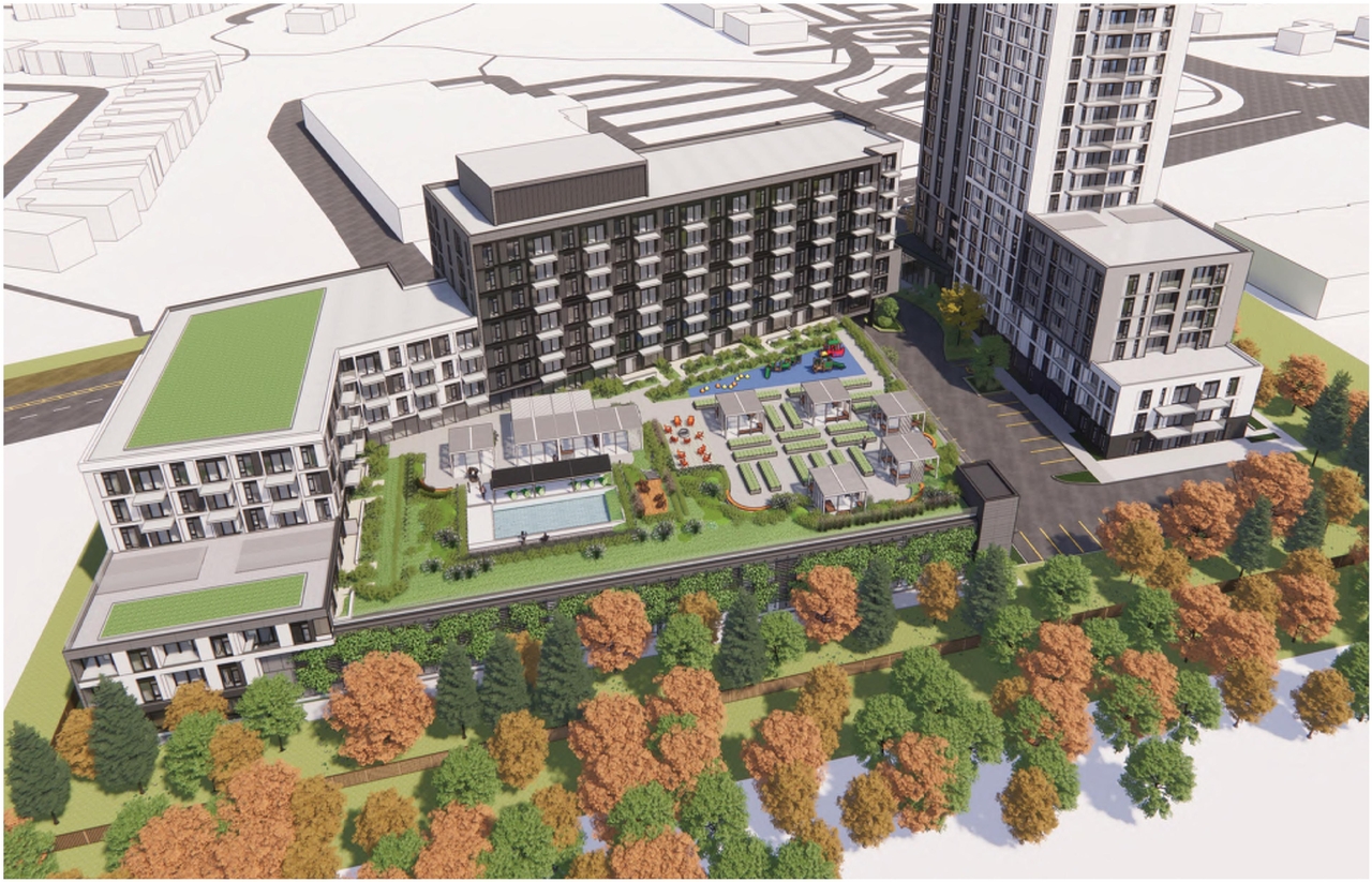 Rendering of building from page 10 of the file '2023-01-22 Design Brief D02-02-22-0038'