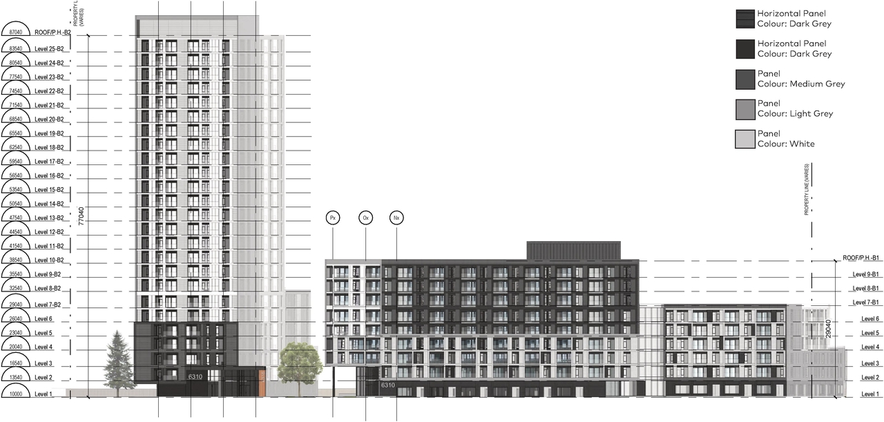 Rendering of building from page 42 of the file '2023-01-22 Design Brief D02-02-22-0038'