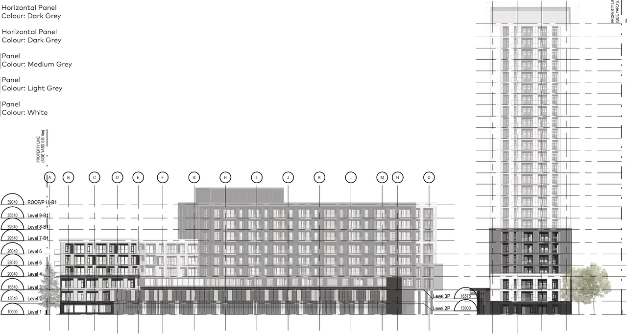 Rendering of building from page 44 of the file '2023-01-22 Design Brief D02-02-22-0038'