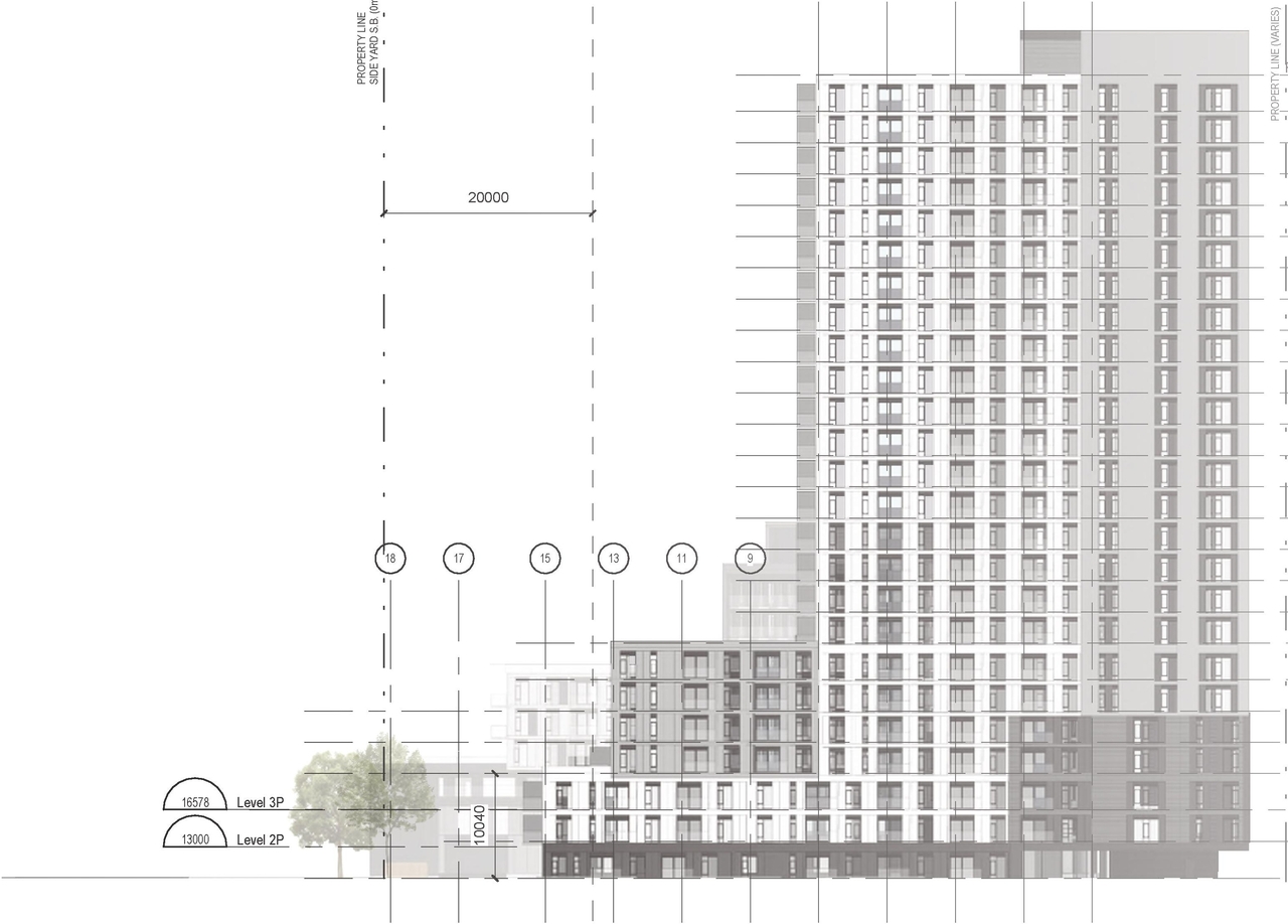 Rendering of building from page 45 of the file '2023-01-22 Design Brief D02-02-22-0038'