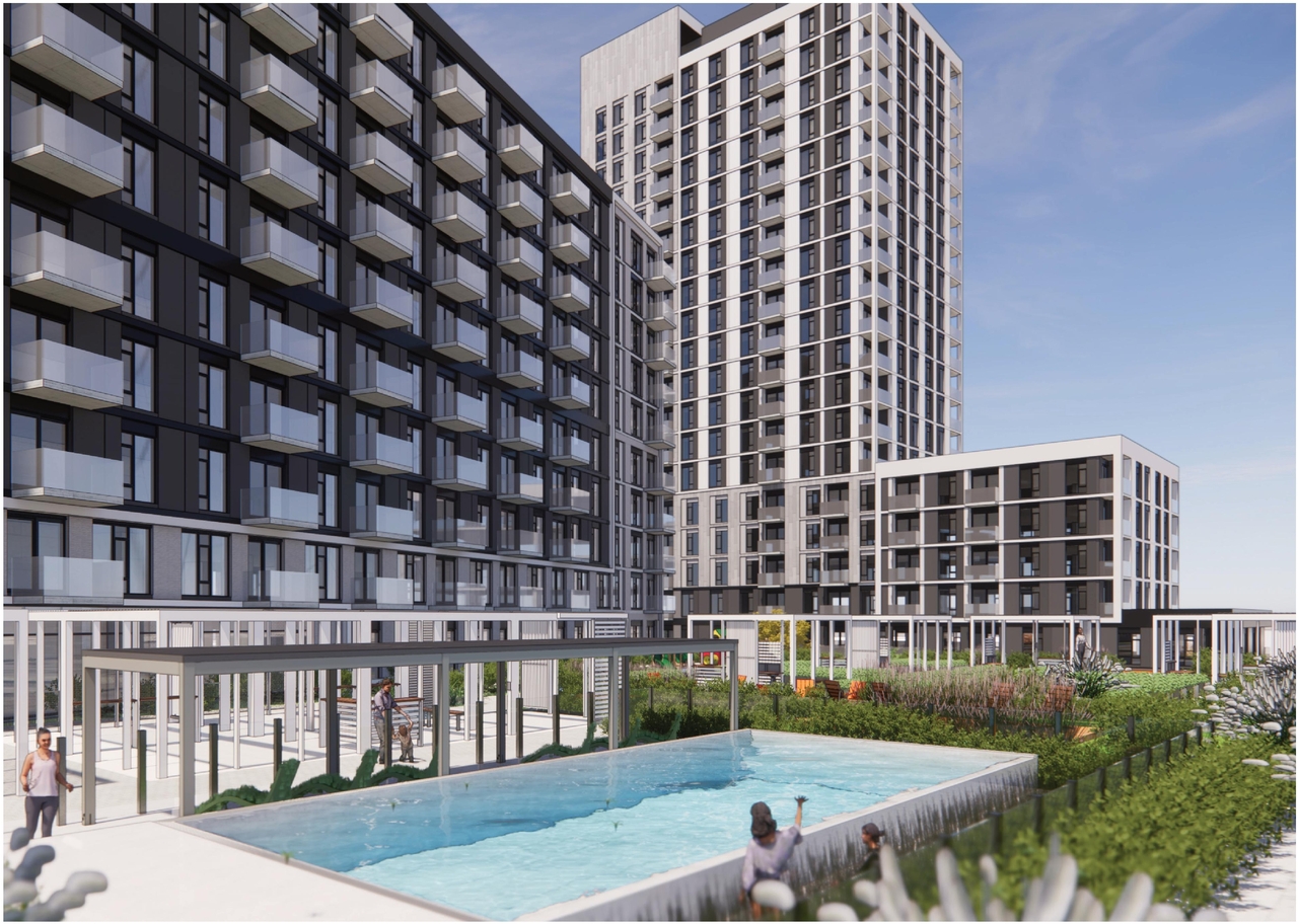 Rendering of building from page 8 of the file '2024-06-18 - Design Brief Revision - D02-02-22-0038'
