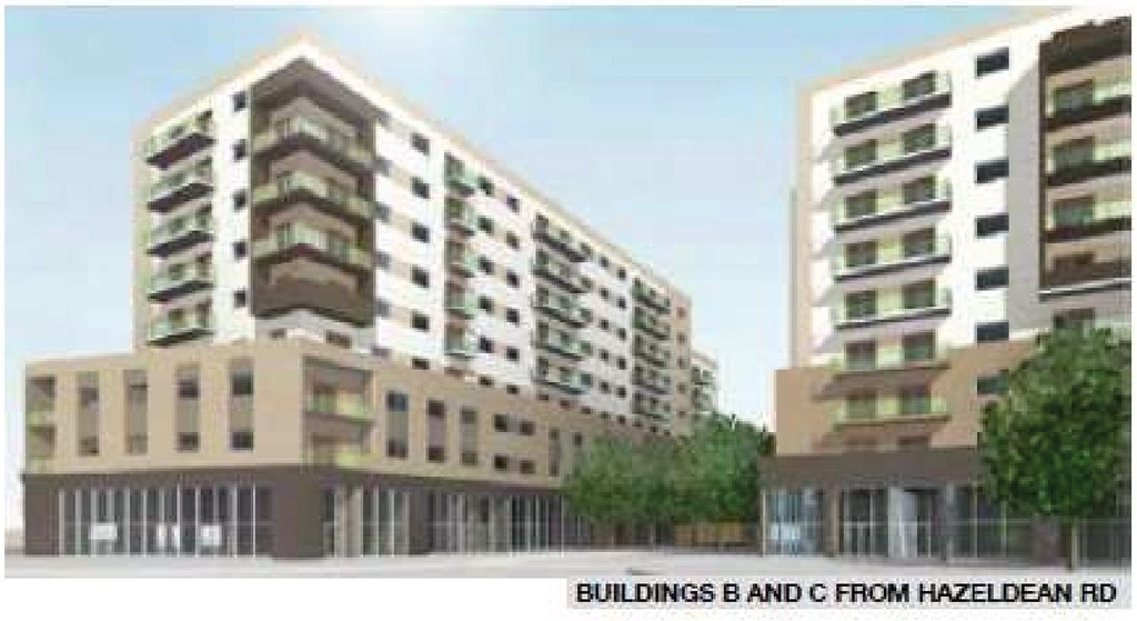 Rendering of building from page 28 of the file '2024-06-18 - Design Brief Revision - D02-02-22-0038'