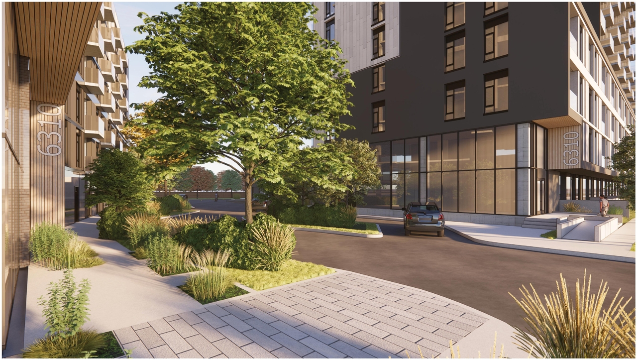 Rendering of building from page 13 of the file '2024-04-17 - Design Brief - D02-02-22-0038'