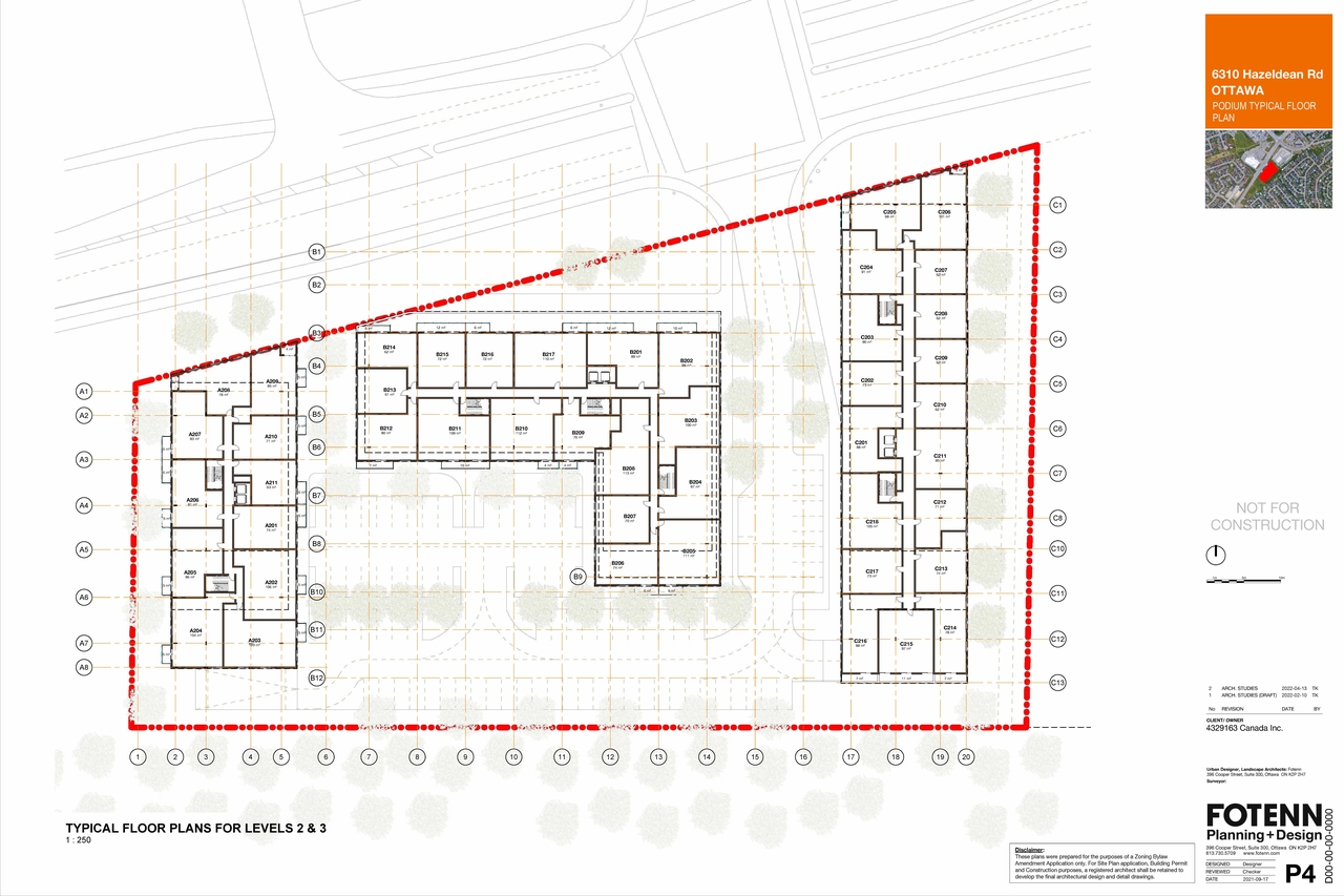 Construction site plan for project from page 4 of the file '2022-04-25 - Concept & Floor & Elevations & Views Plans - D02-02-22-0038'