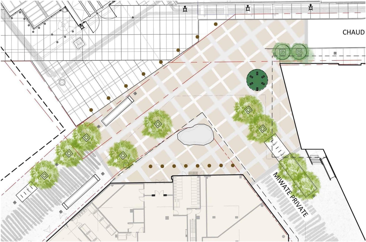 Construction site plan for project from page 24 of the file '2022-04-27 - Architectural Design Brief - D02-02-22-0040'