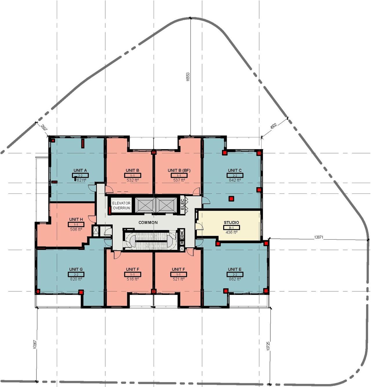 Floor plan for project from page 39 of the file '2022-04-27 - Architectural Design Brief - D02-02-22-0040'