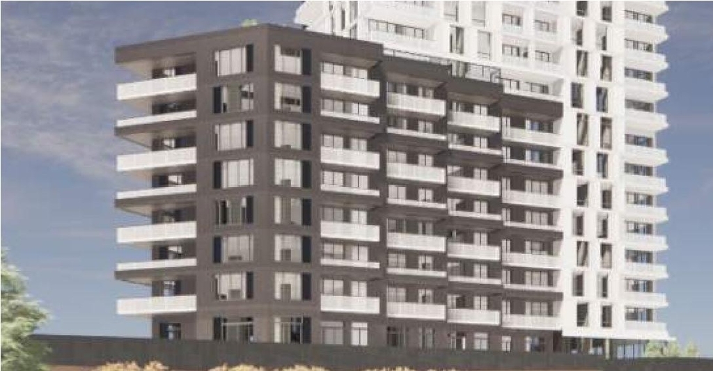 Rendering of building from page 52 of the file '2022-04-27 - Architectural Design Brief - D02-02-22-0040'