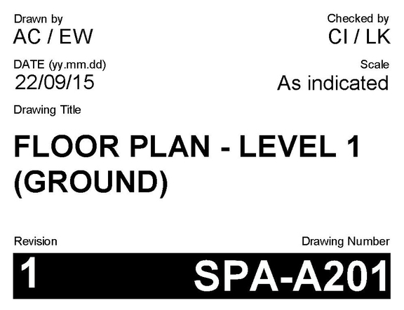 Floor plan for project from page 1 of the file '2022-10-03 - Floor Plan Level 1-Ground - D02-02-22-0040'