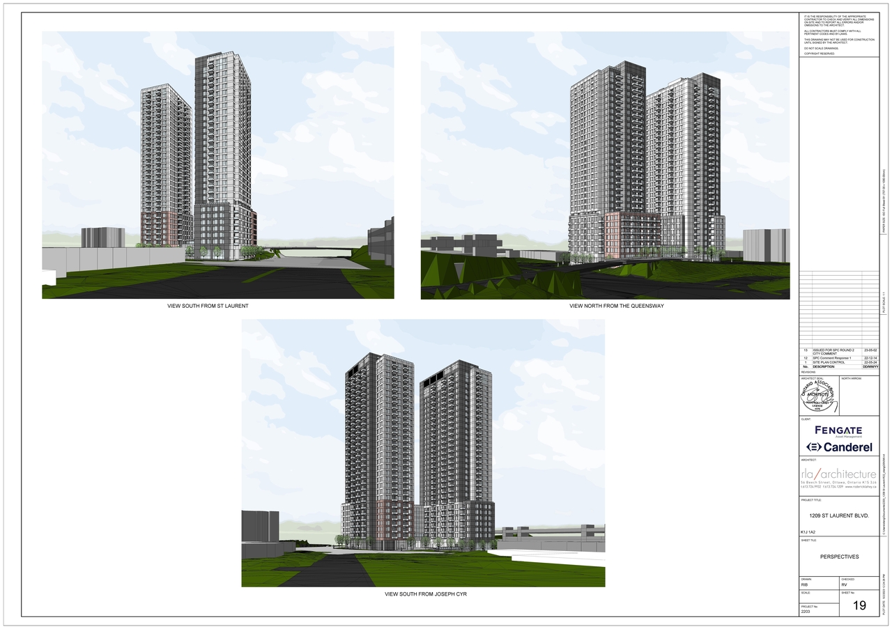 Rendering of building from page 16 of the file '2023-05-09 - Floor, Elevations, Materials, Perspectives Plans - D02-02-22-0051'