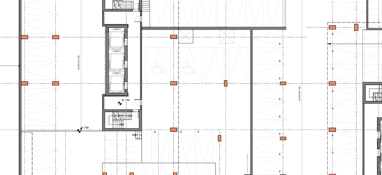 Construction site plan for project from page 2 of the file '2023-05-09 - Floor, Elevations, Materials, Perspectives Plans - D02-02-22-0051'
