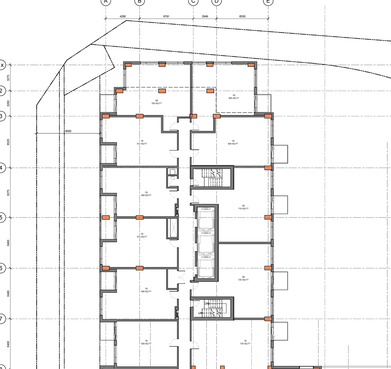 Construction site plan for project from page 7 of the file '2023-05-09 - Floor, Elevations, Materials, Perspectives Plans - D02-02-22-0051'