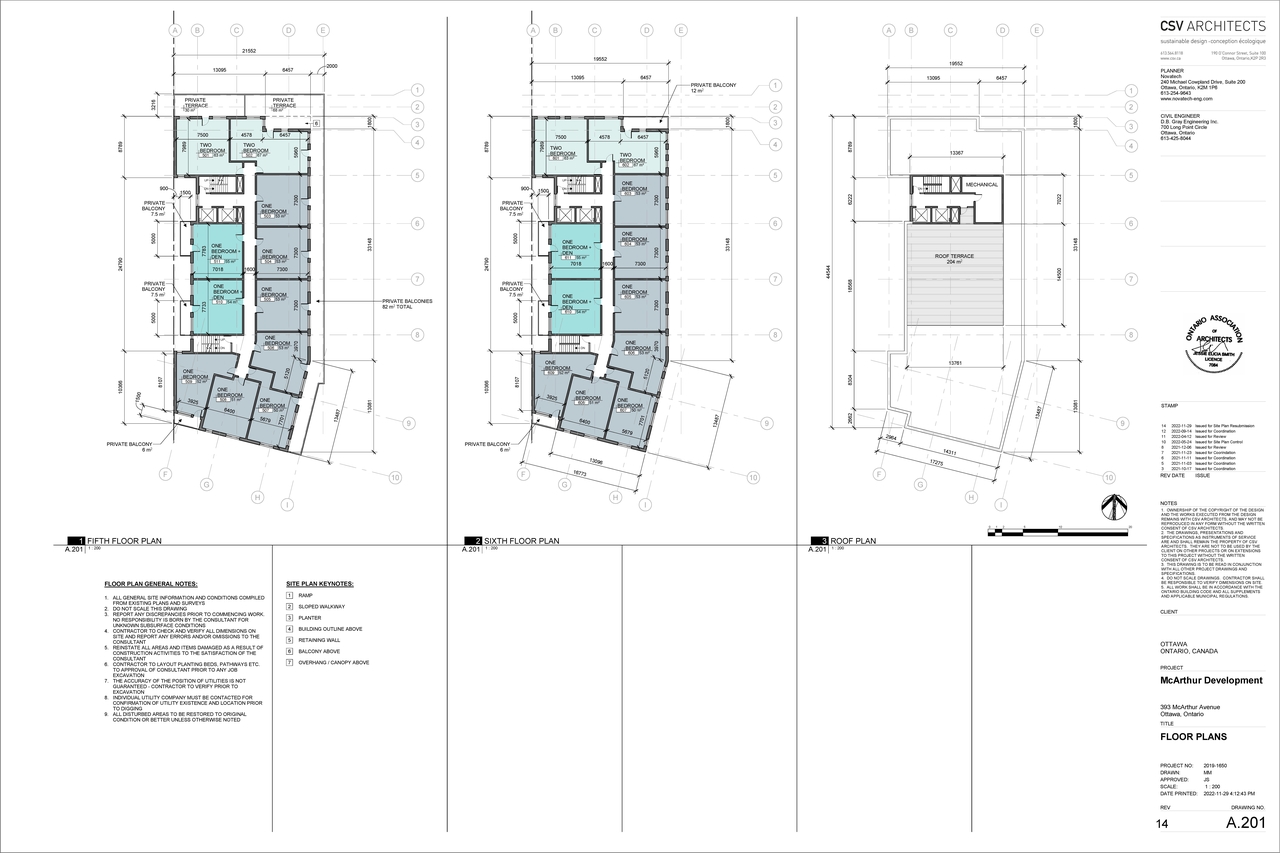Construction site plan for project from page 2 of the file '2022-12-20 - Floor Plans - D02-02-22-0058'