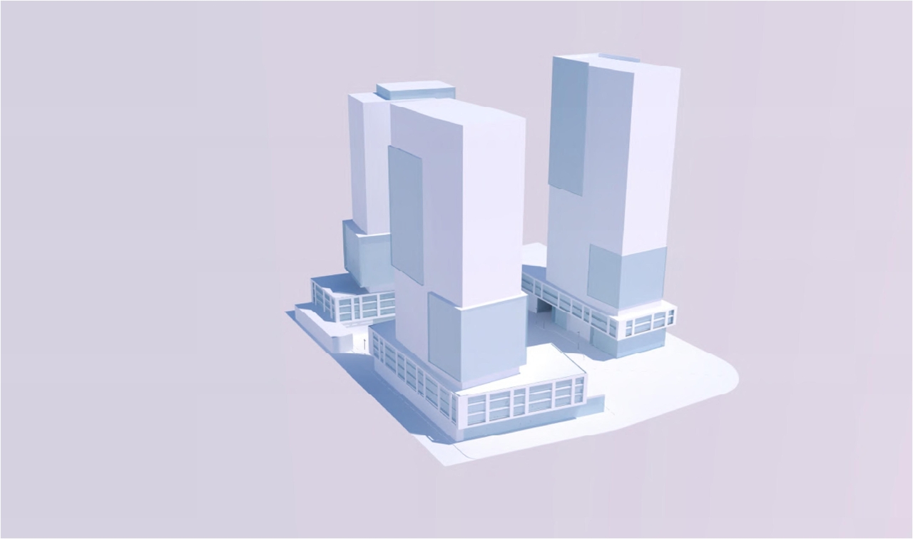 Rendering of building from page 35 of the file '2022-07-04 - Design Brief - D02-02-22-0062'