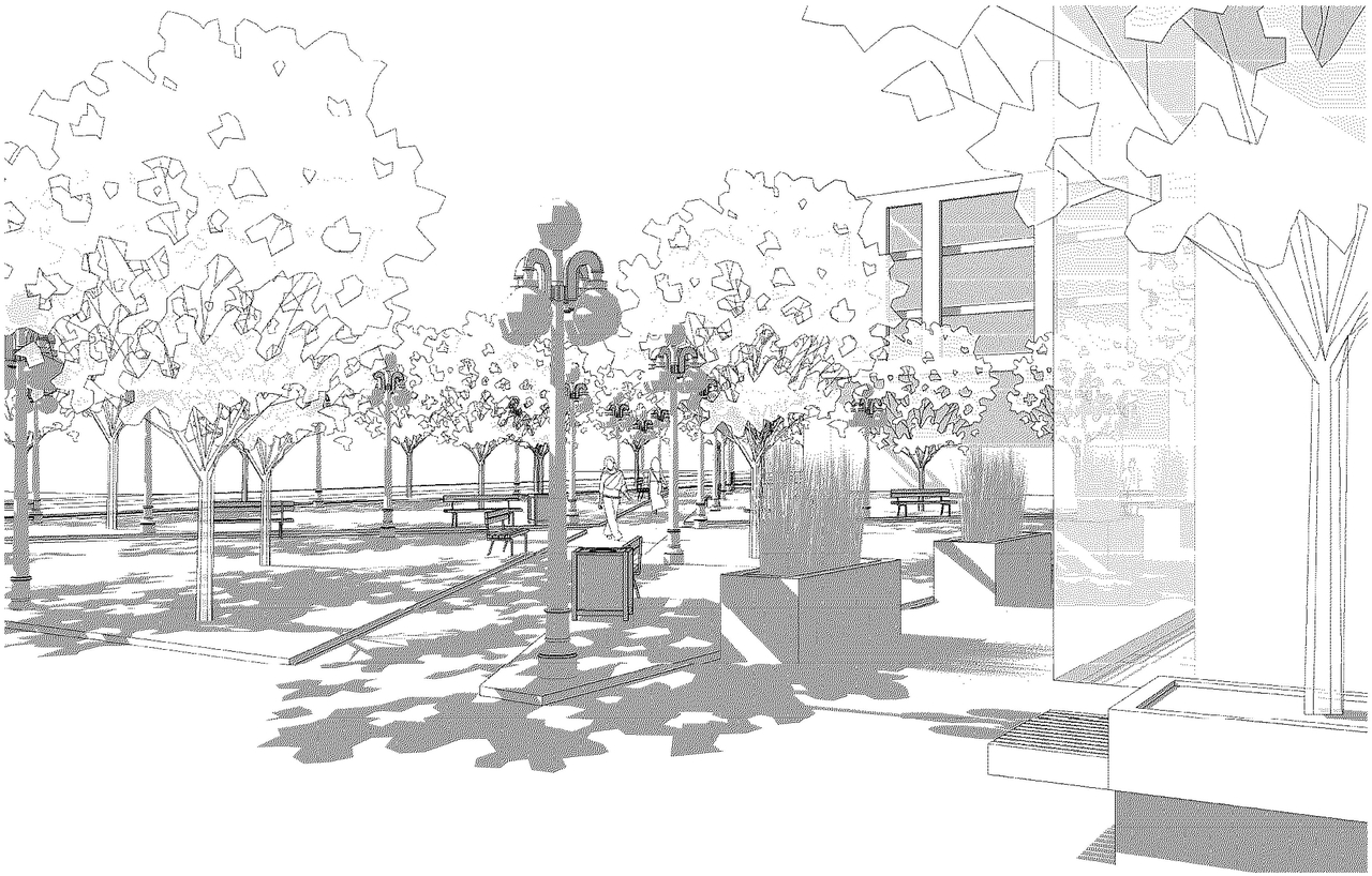 Rendering of building from page 43 of the file '2022-07-04 - Design Brief - D02-02-22-0062'