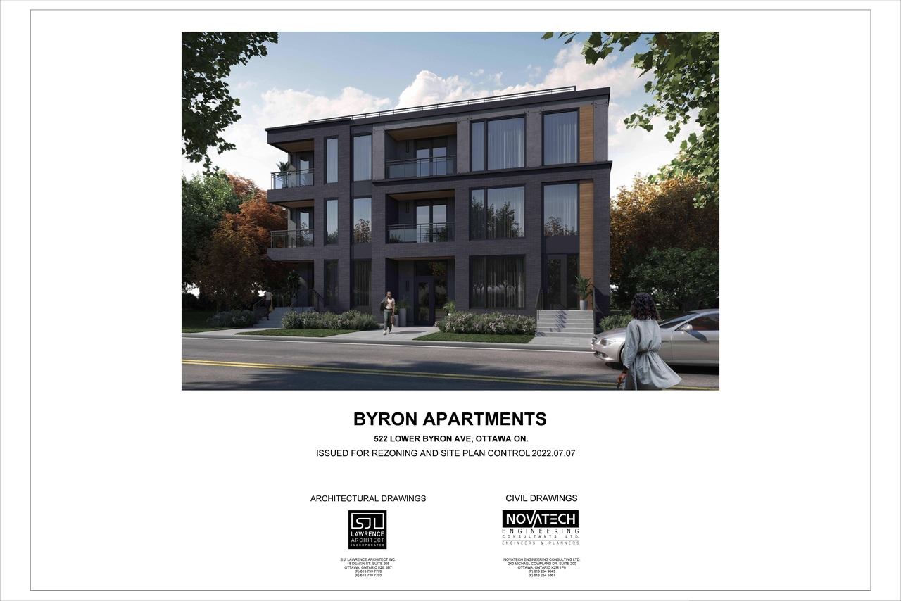 Rendering of building from page 1 of the file '2022-07-07 - Site & Elevations & Floor Plans - D02-02-22-0069'