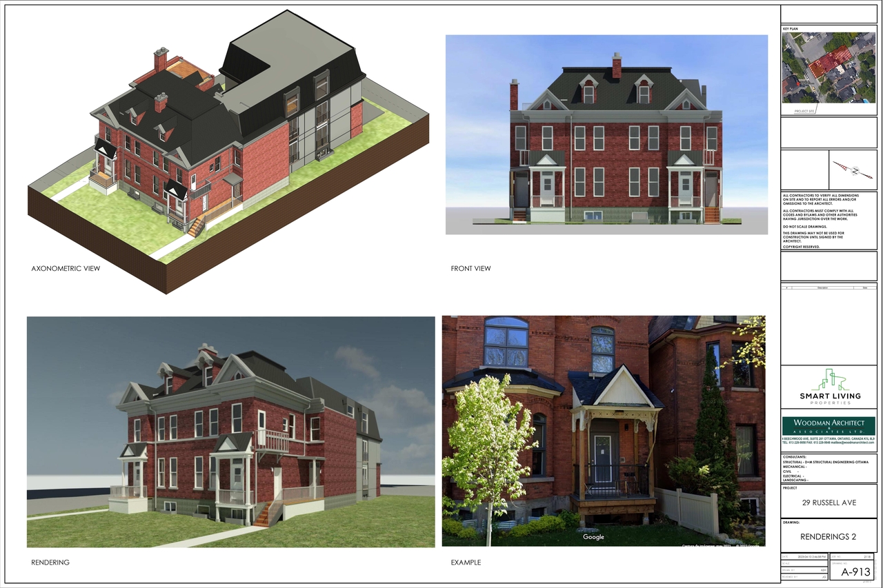 Rendering of building from page 10 of the file '2023-04-25 - Floor Plans & Elevations - D02-02-22-0076'