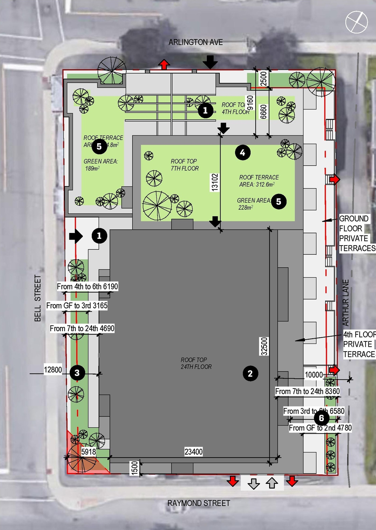 Construction site plan for project from page 20 of the file '2023-06-07 - Design Brief and Plans - D02-02-22-0082'