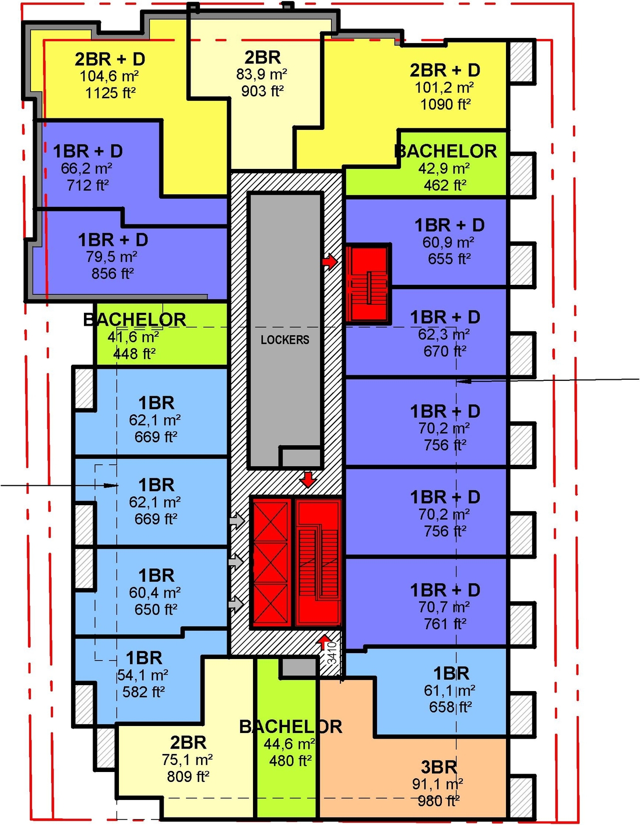 Floor plan for project from page 34 of the file '2023-06-07 - Design Brief and Plans - D02-02-22-0082'
