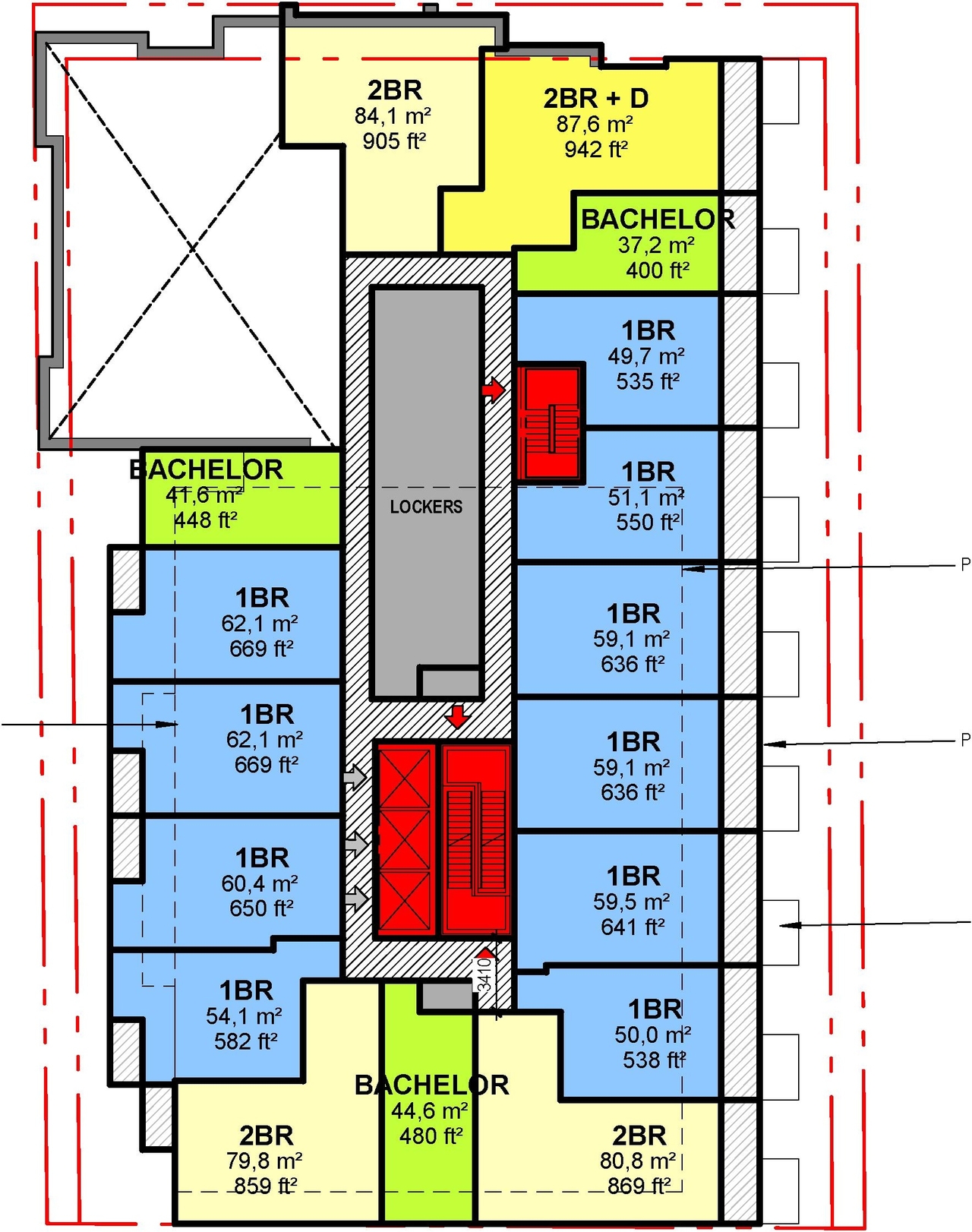 Floor plan for project from page 35 of the file '2023-06-07 - Design Brief and Plans - D02-02-22-0082'
