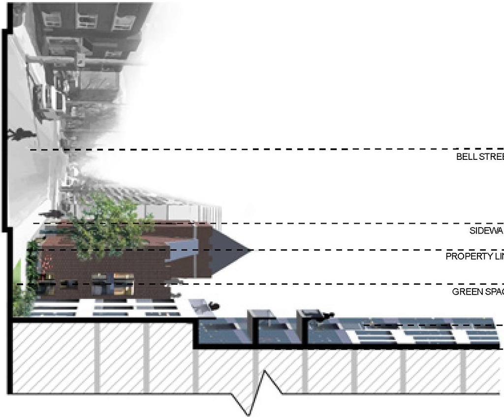 Rendering of building from page 43 of the file '2023-06-07 - Design Brief and Plans - D02-02-22-0082'