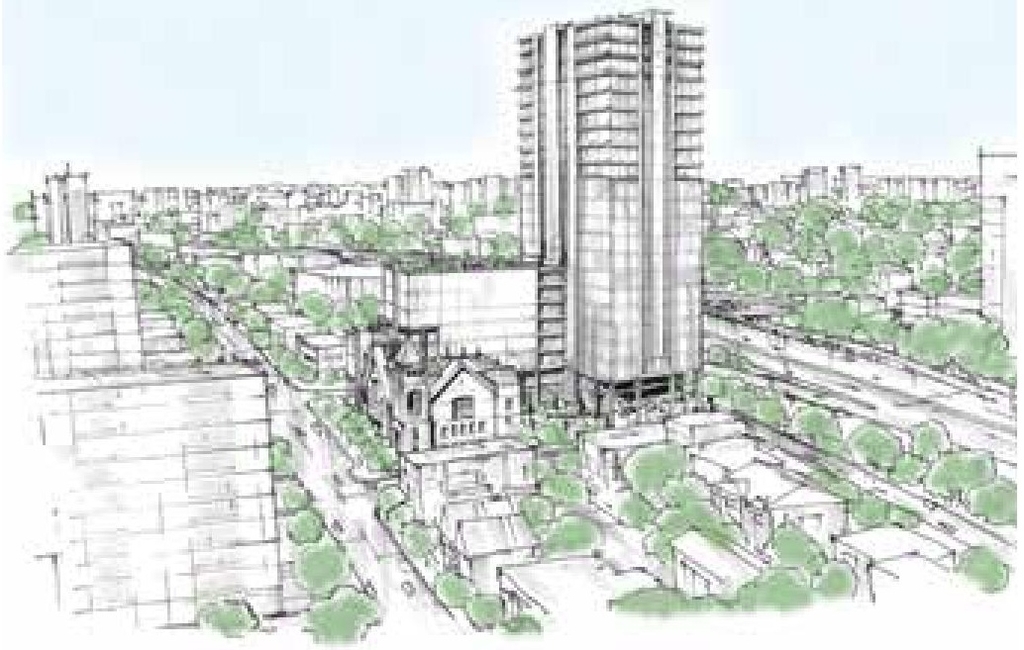 Rendering of building from page 18 of the file '2022-08-25 - DESIGN BRIEF - D02-02-22-0082'