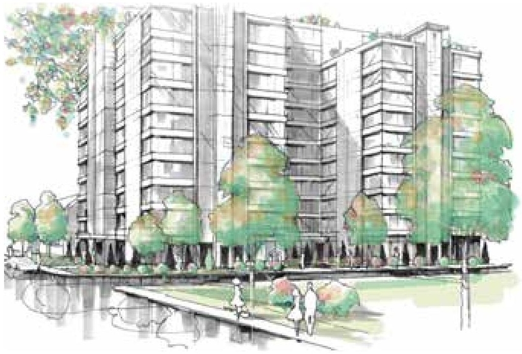 Rendering of building from page 18 of the file '2022-08-25 - DESIGN BRIEF - D02-02-22-0082'