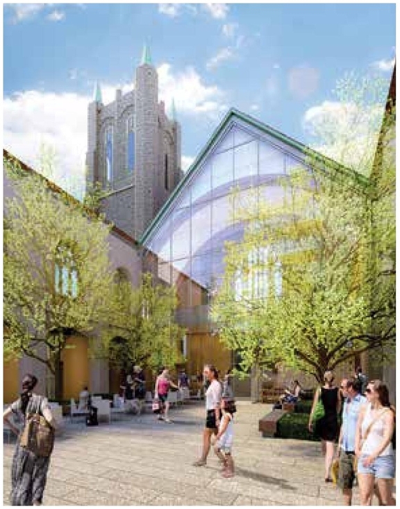 Rendering of building from page 23 of the file '2022-08-25 - DESIGN BRIEF - D02-02-22-0082'