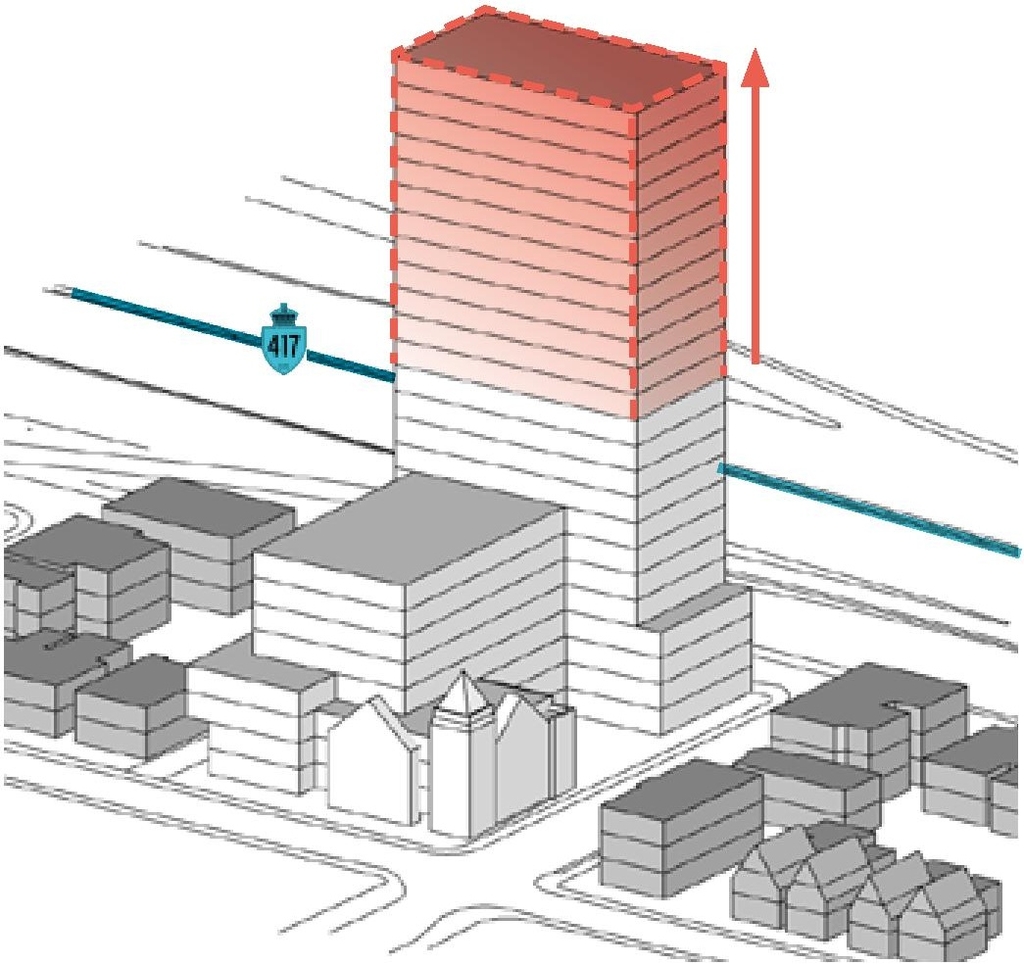Rendering of building from page 25 of the file '2022-08-25 - DESIGN BRIEF - D02-02-22-0082'