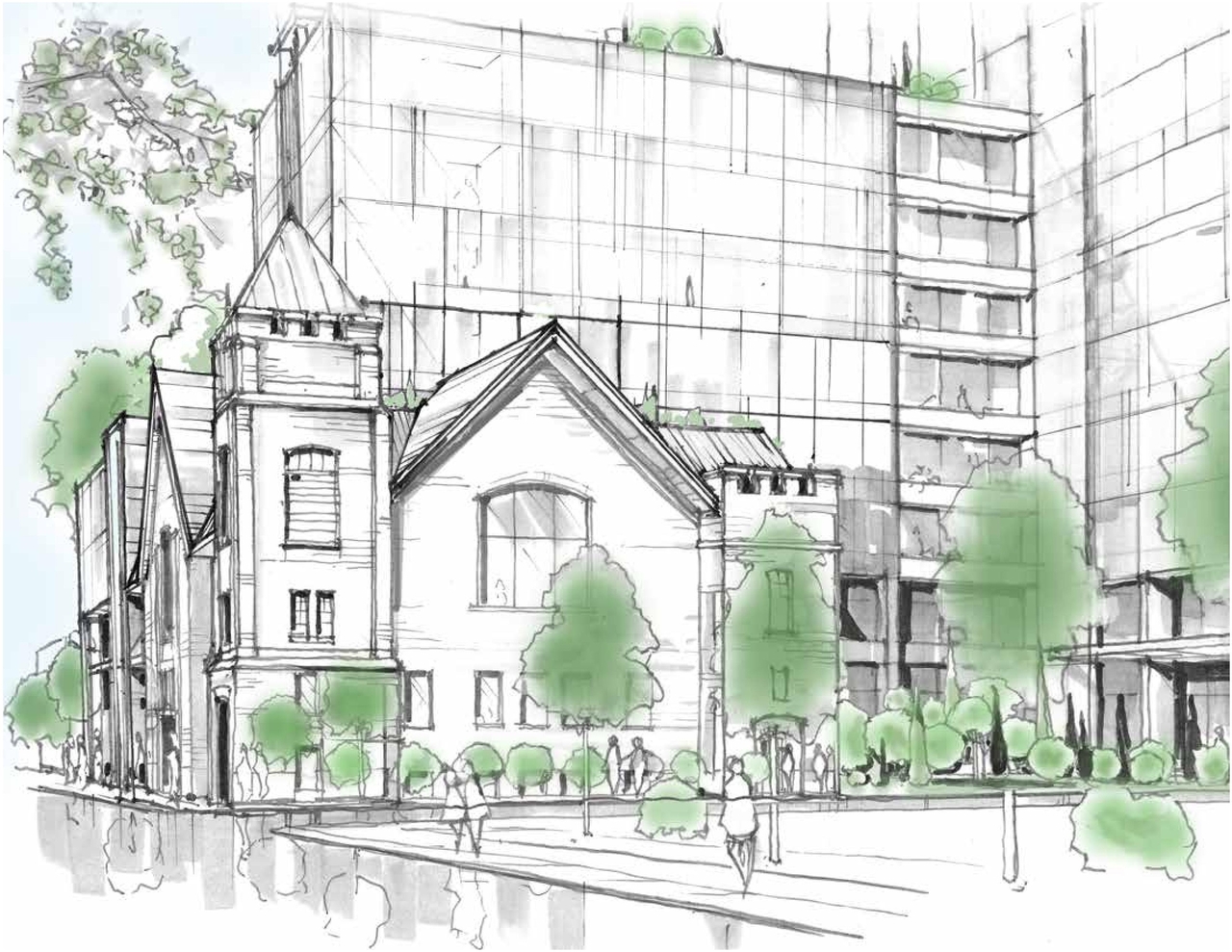 Rendering of building from page 29 of the file '2022-08-25 - DESIGN BRIEF - D02-02-22-0082'