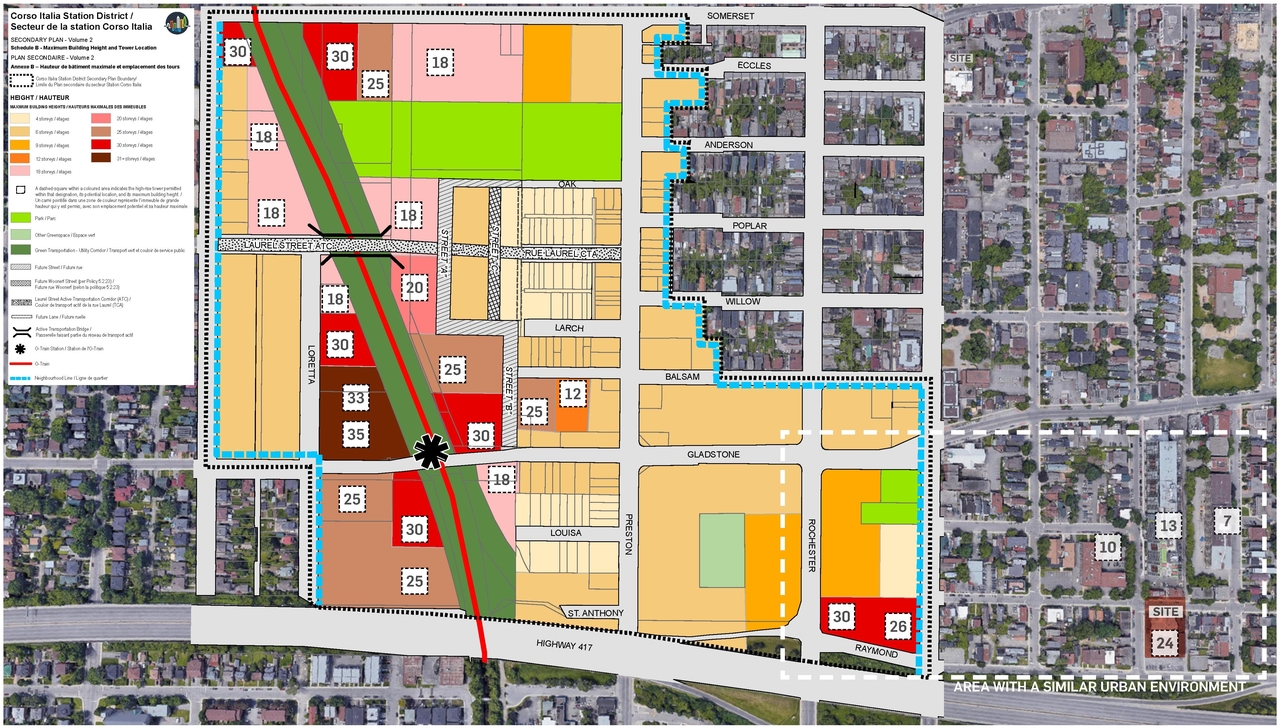 Construction site plan for project from page 16 of the file '2023-09-18 - Architectural Design Brief - D02-02-22-0082'