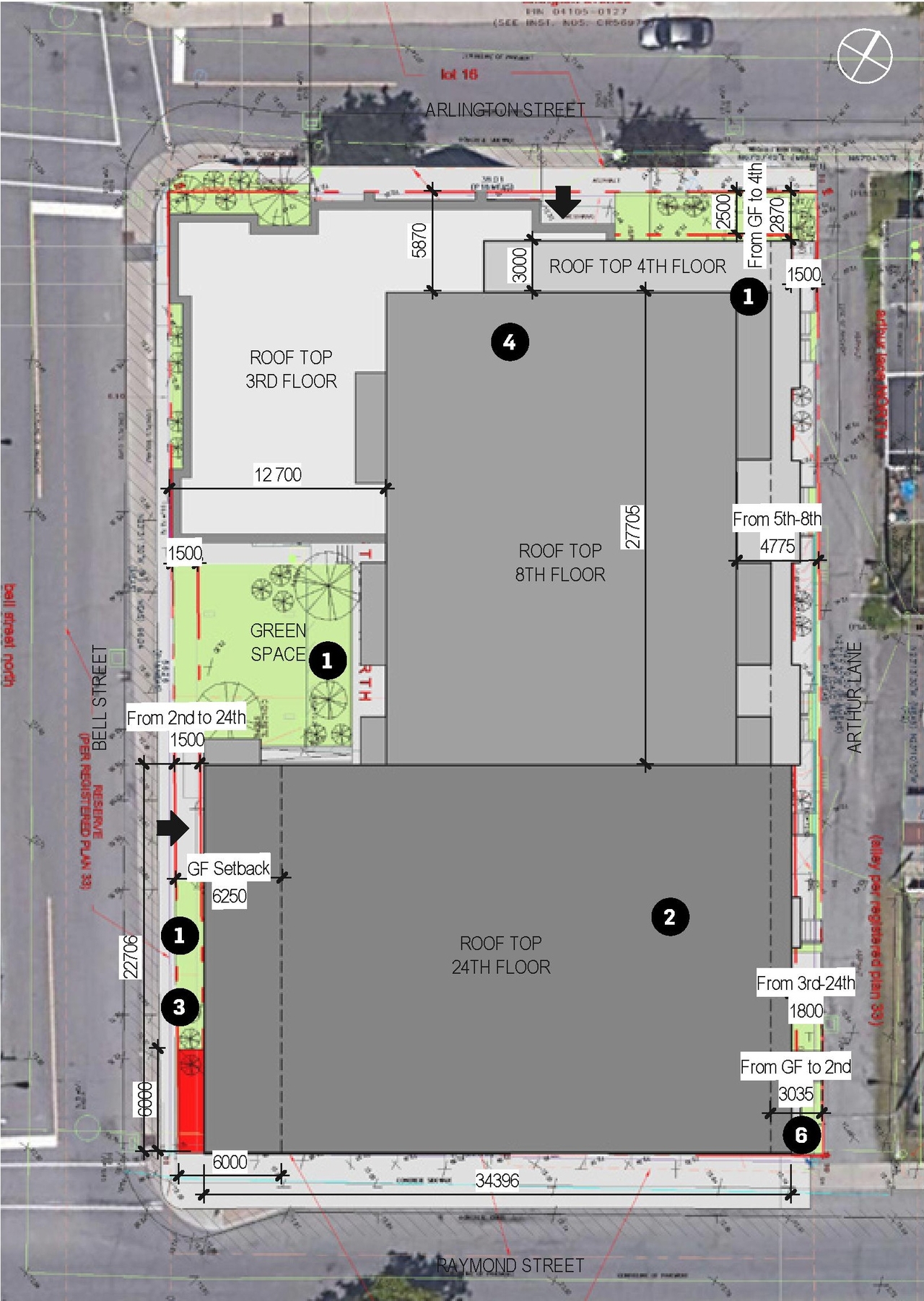 Construction site plan for project from page 20 of the file '2023-09-18 - Architectural Design Brief - D02-02-22-0082'
