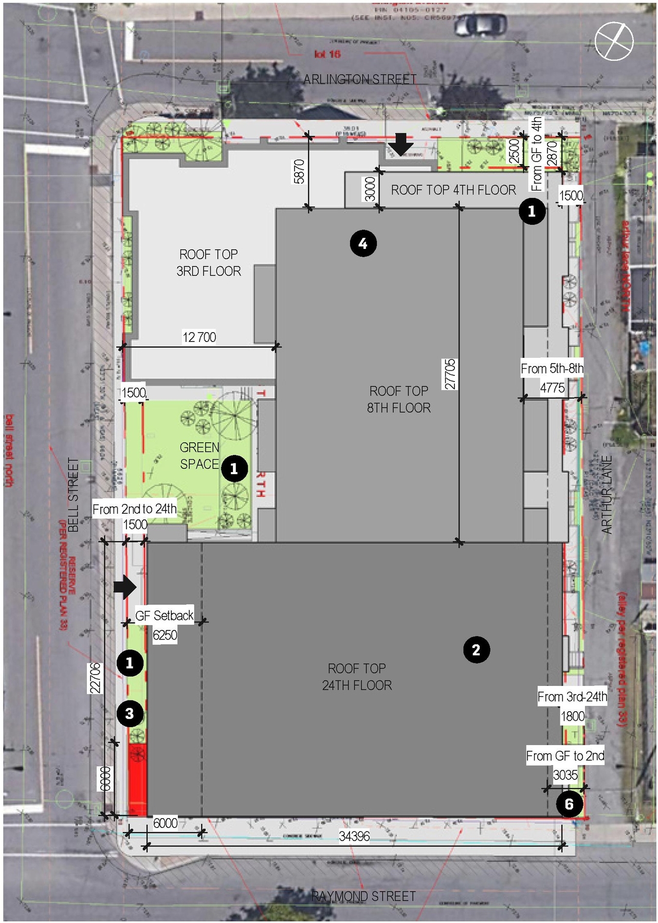 Construction site plan for project from page 20 of the file '2023-09-18 - Architectural Design Brief - D02-02-22-0082'