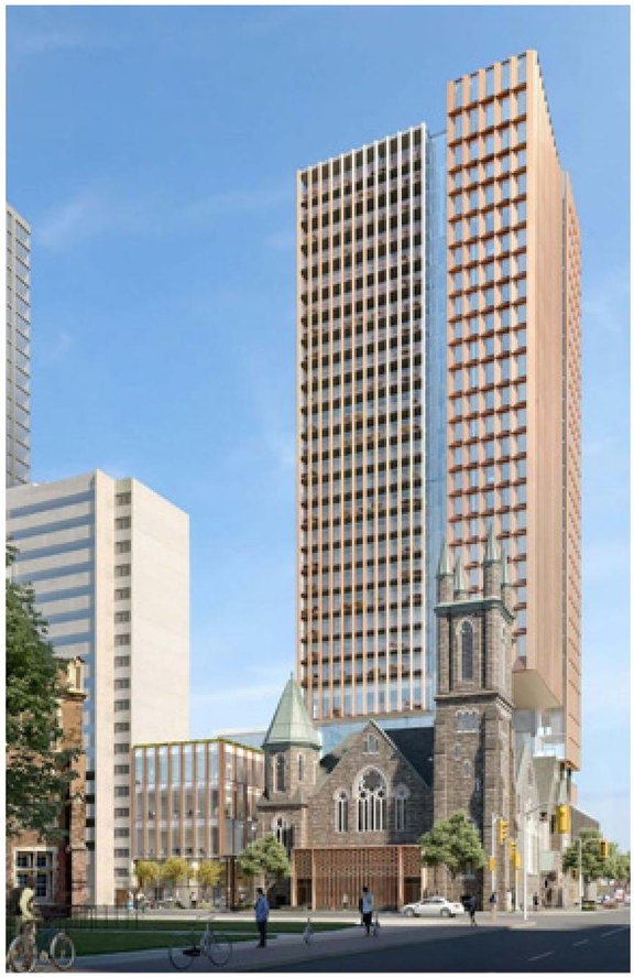 Rendering of building from page 23 of the file '2023-09-18 - Architectural Design Brief - D02-02-22-0082'