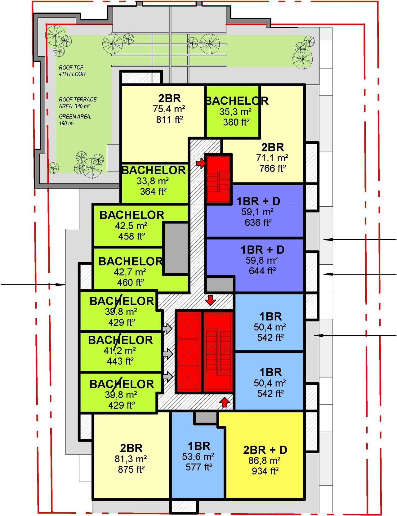 Floor plan for project from page 37 of the file '2023-09-18 - Architectural Design Brief - D02-02-22-0082'