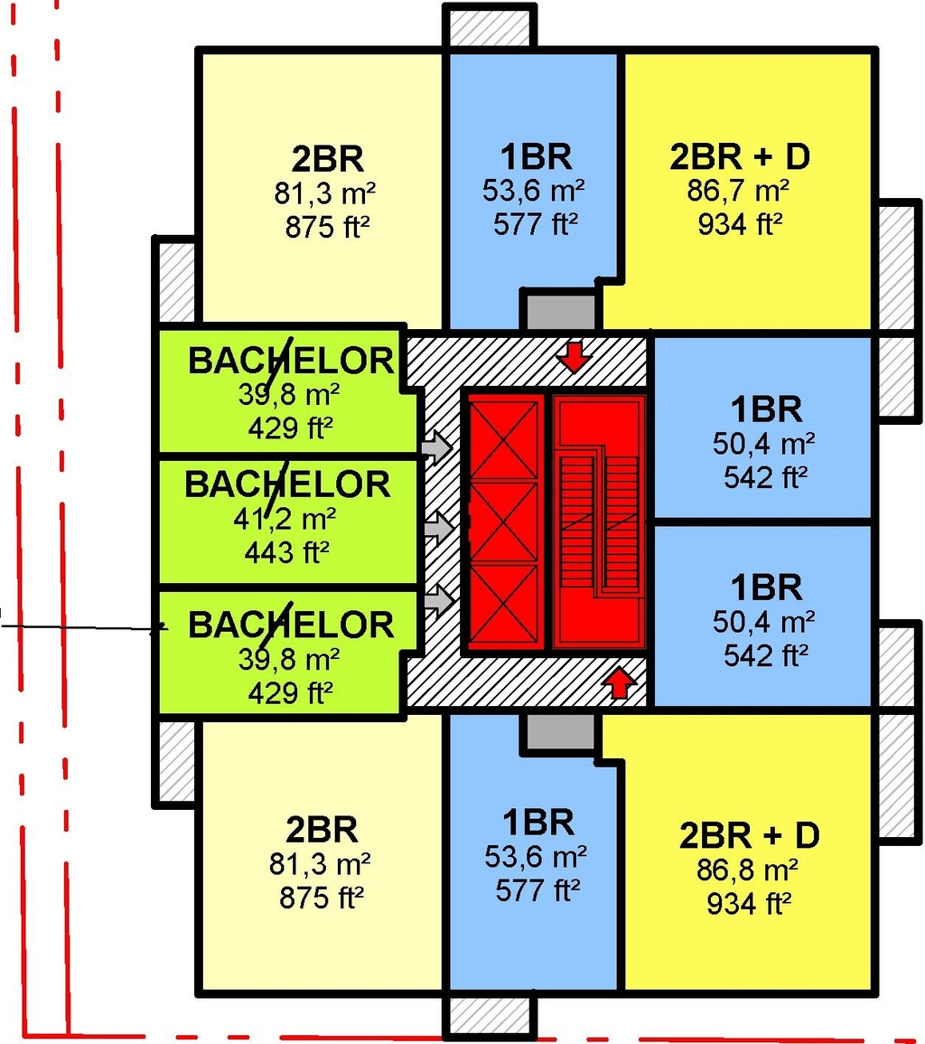 Floor plan for project from page 39 of the file '2023-09-18 - Architectural Design Brief - D02-02-22-0082'