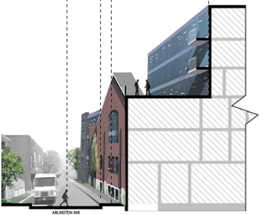 Rendering of building from page 43 of the file '2023-09-18 - Architectural Design Brief - D02-02-22-0082'