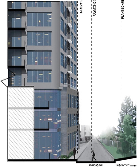 Rendering of building from page 43 of the file '2023-09-18 - Architectural Design Brief - D02-02-22-0082'
