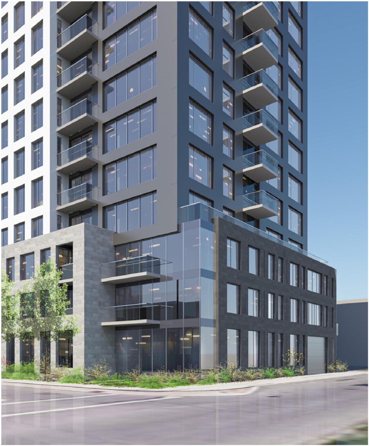 Rendering of building from page 52 of the file '2023-09-18 - Architectural Design Brief - D02-02-22-0082'