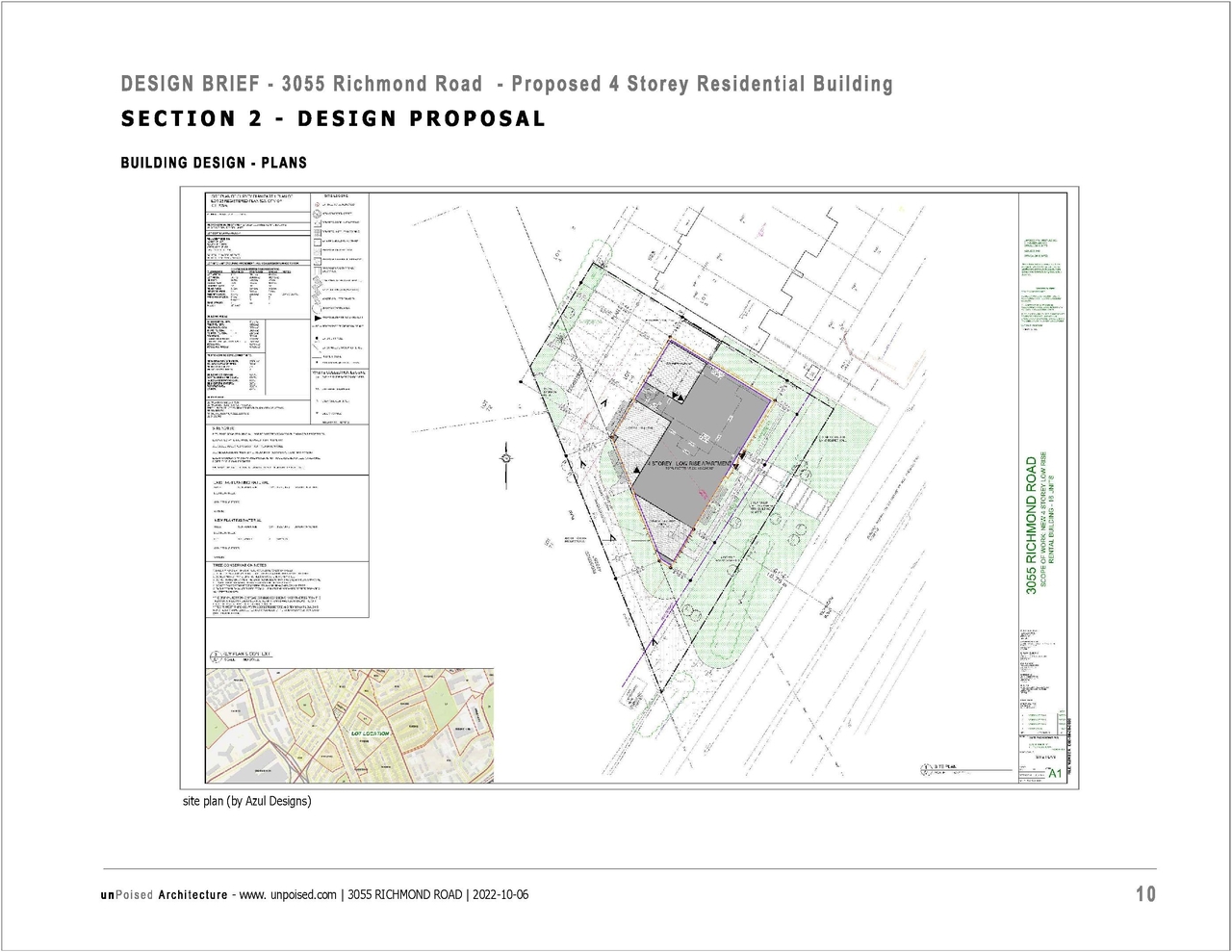 Construction site plan for project from page 11 of the file '2022-10-12 - Design Brief - D02-02-22-0090'