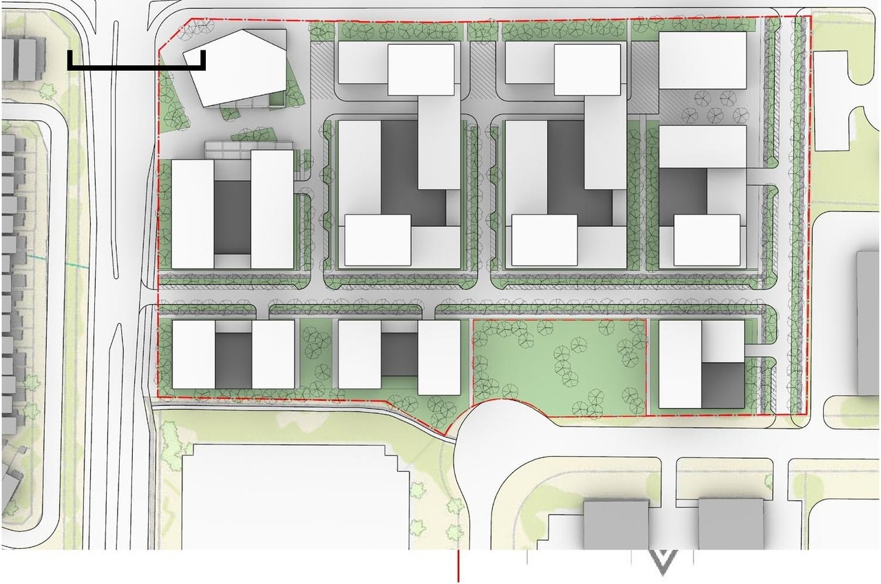 Construction site plan for project from page 42 of the file '2022-11-18 - Design Brief - D02-02-22-0108'