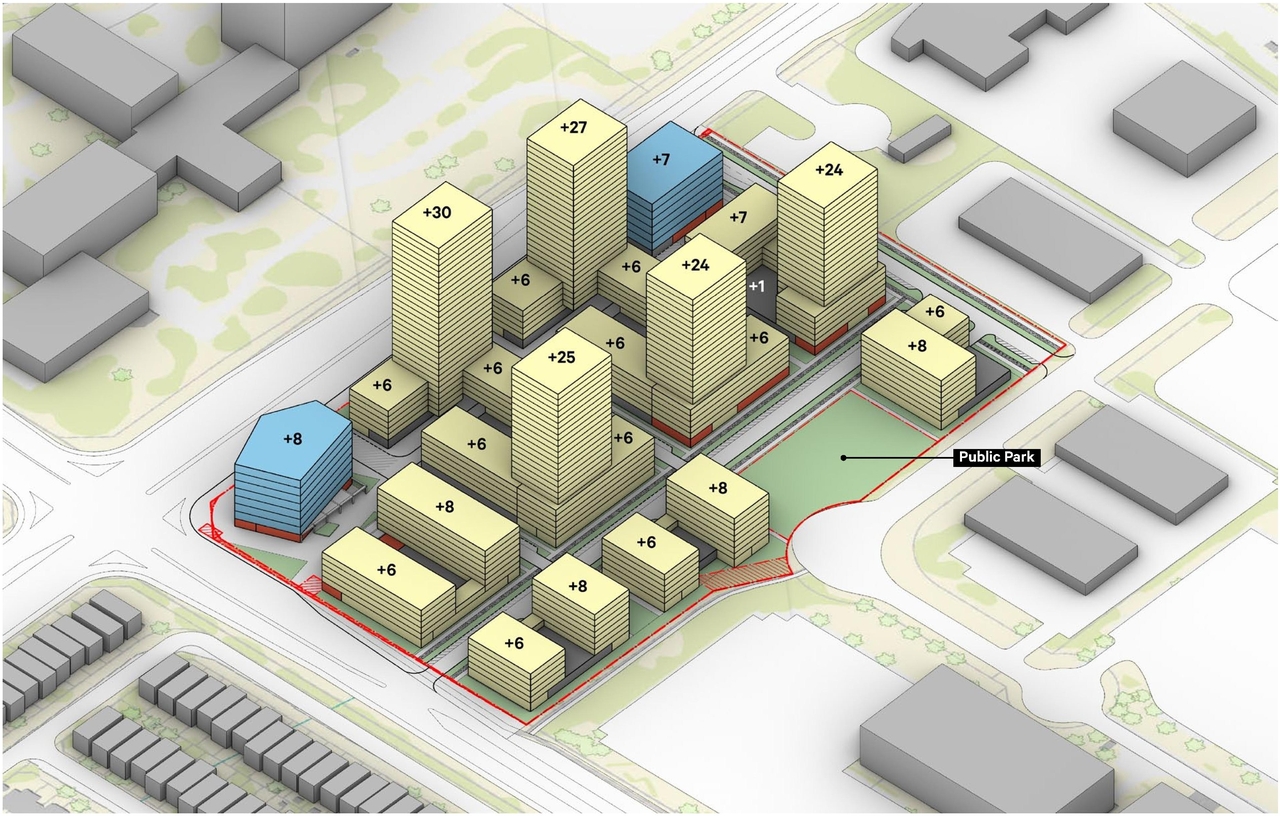 Construction site plan for project from page 27 of the file '2023-05-08 - Design Brief - D02-02-22-0108'