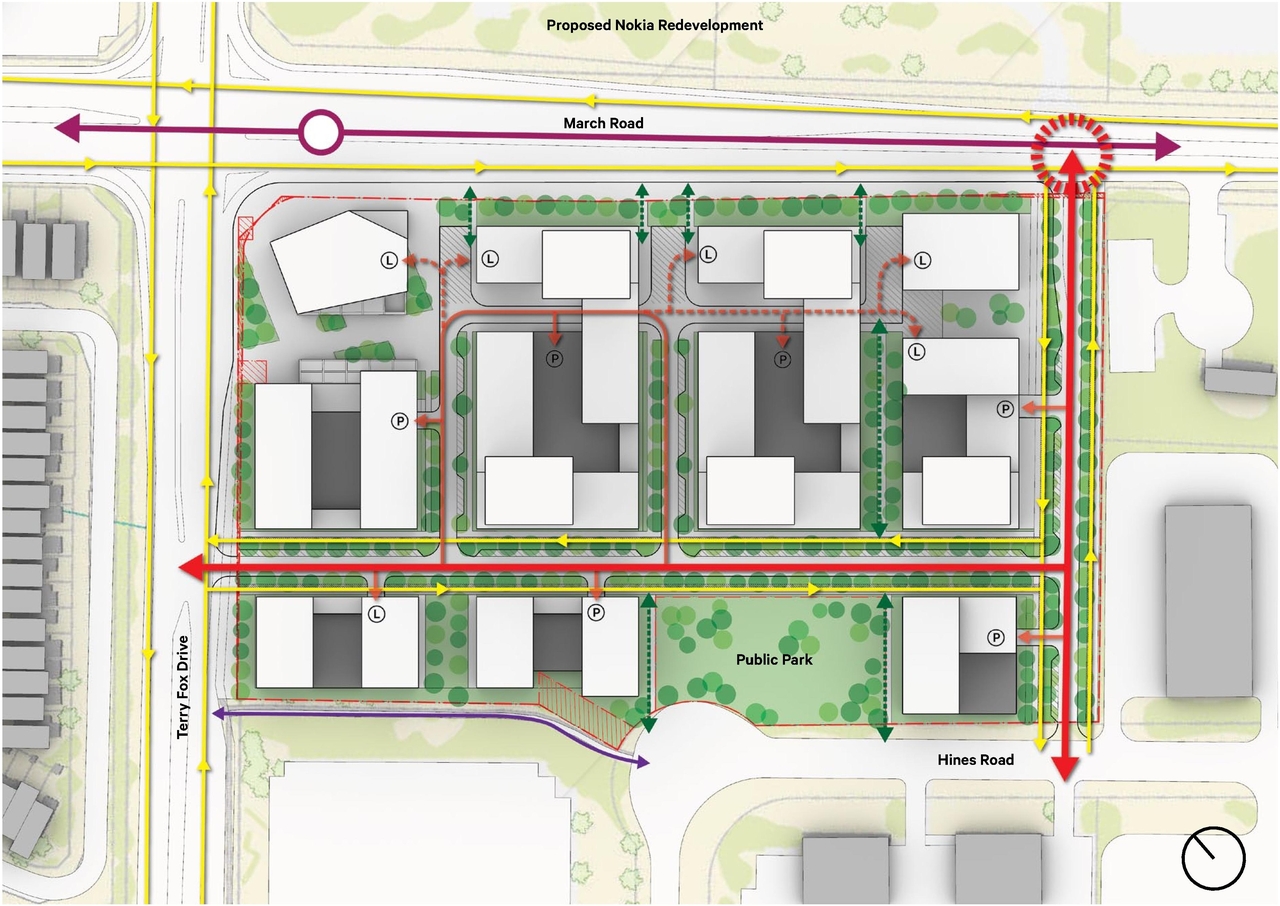 Construction site plan for project from page 28 of the file '2023-05-08 - Design Brief - D02-02-22-0108'