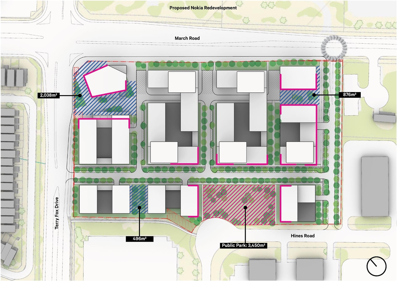 Construction site plan for project from page 29 of the file '2023-05-08 - Design Brief - D02-02-22-0108'